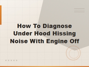 How to Diagnose Under Hood Hissing Noise with Engine Off